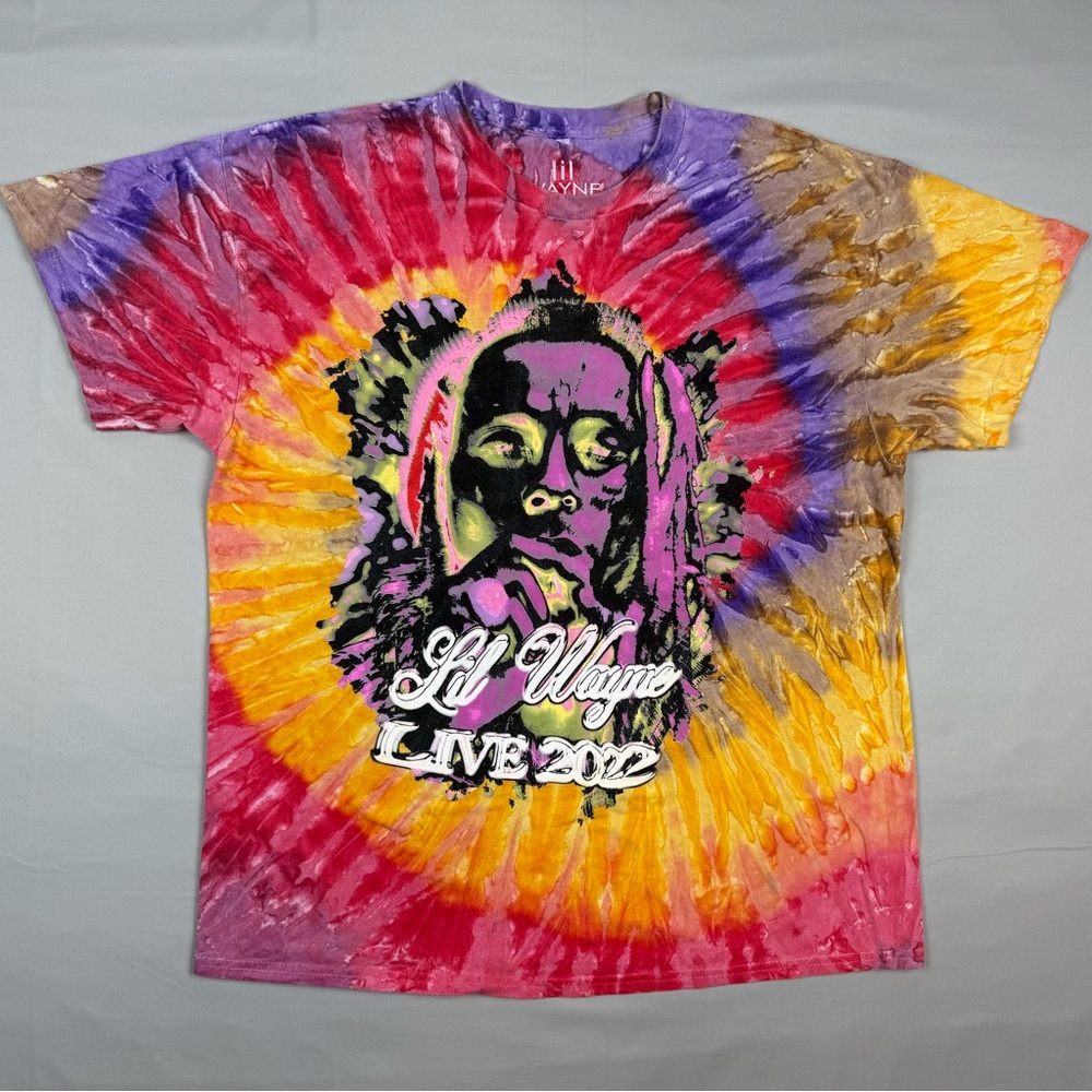 Lil Wayne Live 2022 Mens Tie Dye T-Shirt XL Short Sleeve Multicolor B3